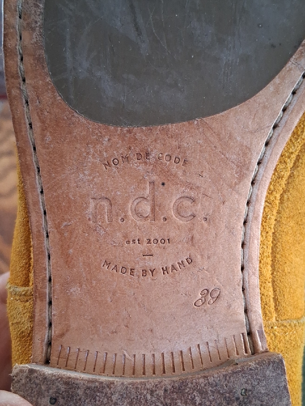 n.d.c Made By Hand Mustard Suede Academia Preppy Lace Up Oxfords Size 39 - Picture 7 of 10